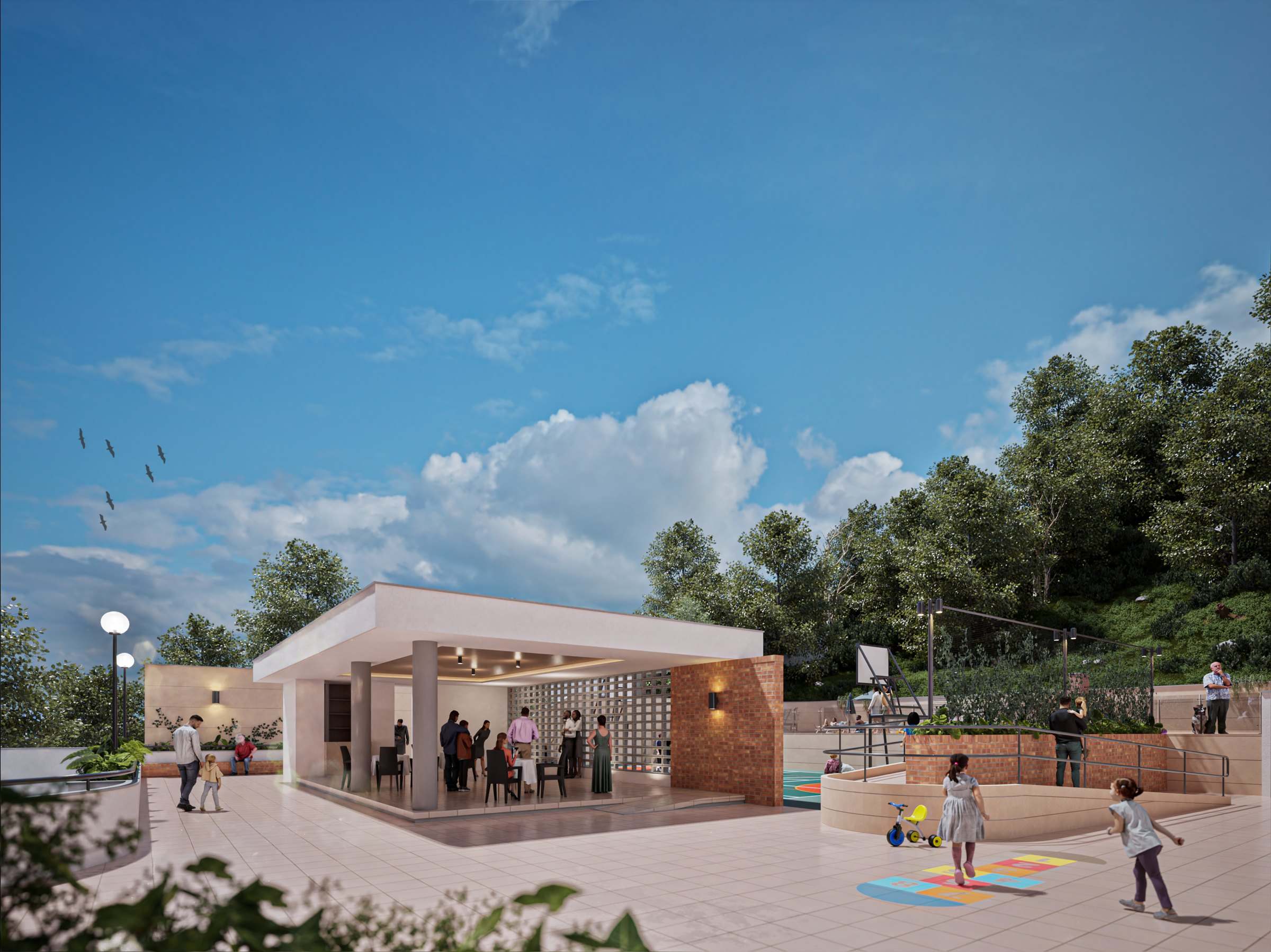 Render del salón social