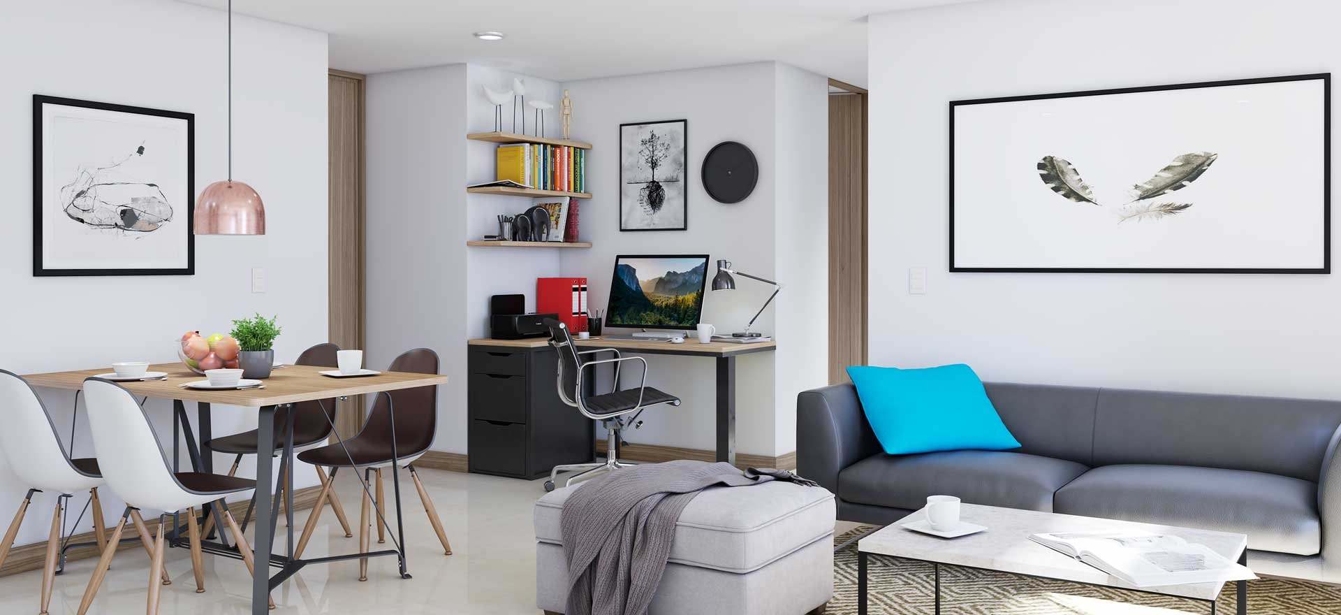 Sala de un apartamento de Malibú